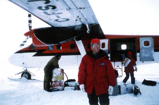 The first leg of Dr. Parkinson's expedition to the North Pole in April 1999 was by plane.