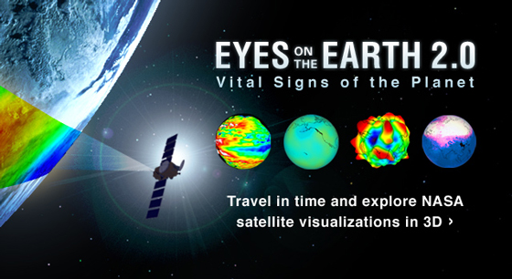 An improved version of NASA's popular "Eyes on the Earth" interactive virtual reality visualization with a host of new features is now available. Credit: NASA/JPL-Caltech.